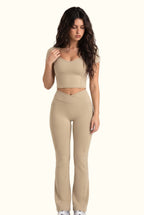 Cap Sleeve Top and Flare Legging Matching Set