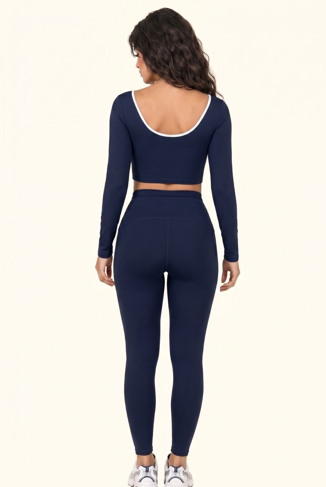 Contrast Trim Ribbon Yoga Matching Set