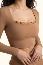 Ballet Ruffled Trim Sculpt Long Sleeve Active Set