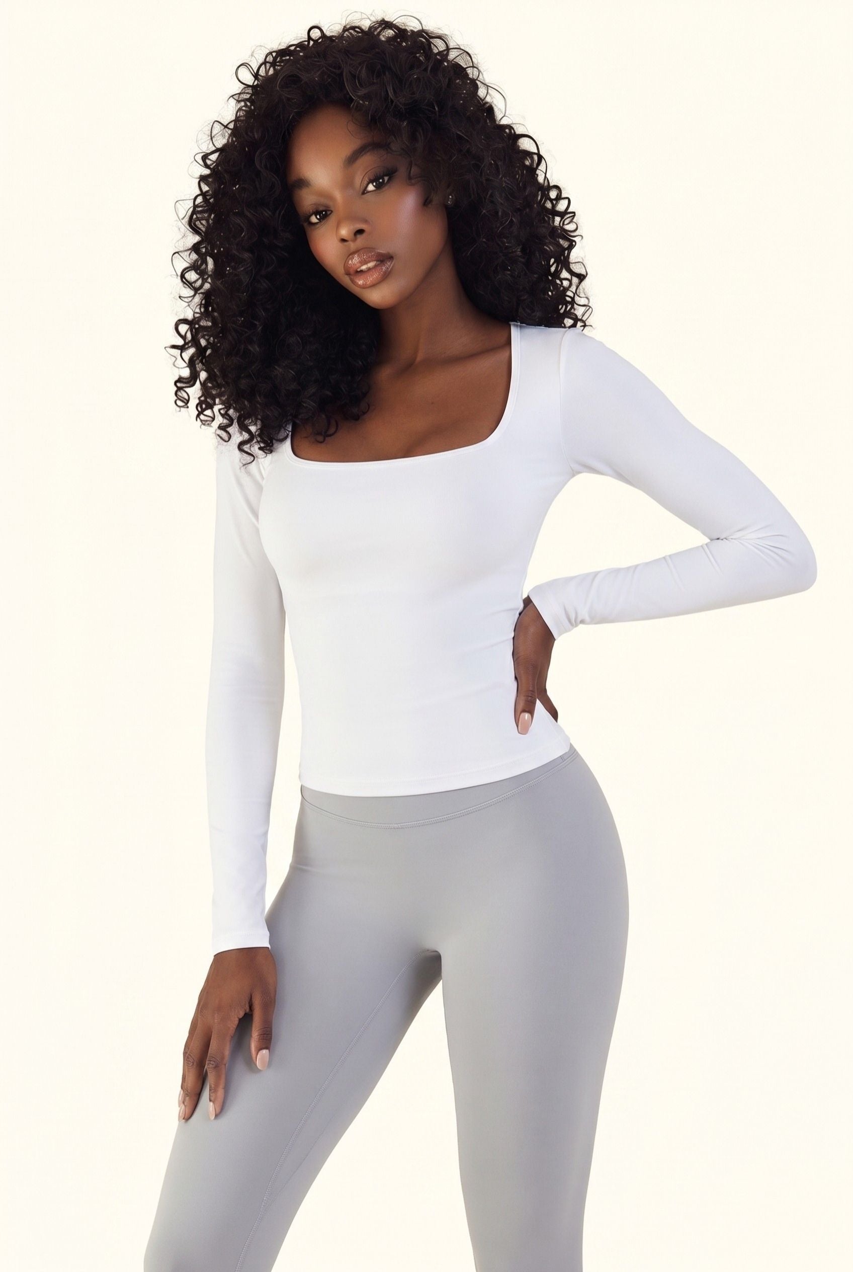 Sculpt  Square Neck Long Sleeve Training Top