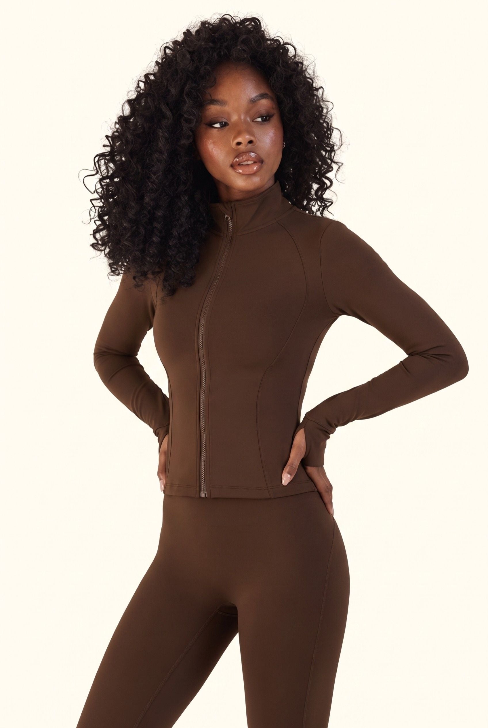 Sculpted Contour Zip Jacket & Flared Studio Pant Set