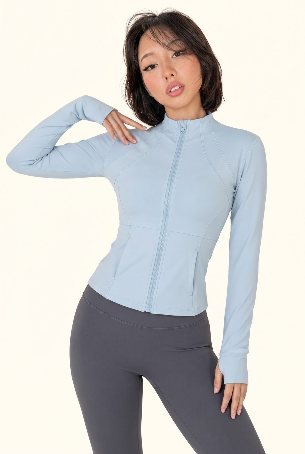 Sculpt Seam Zip Front Studio Jacket