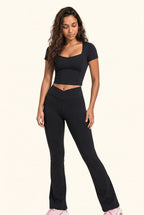 Cap Sleeve Top and Flare Legging Matching Set