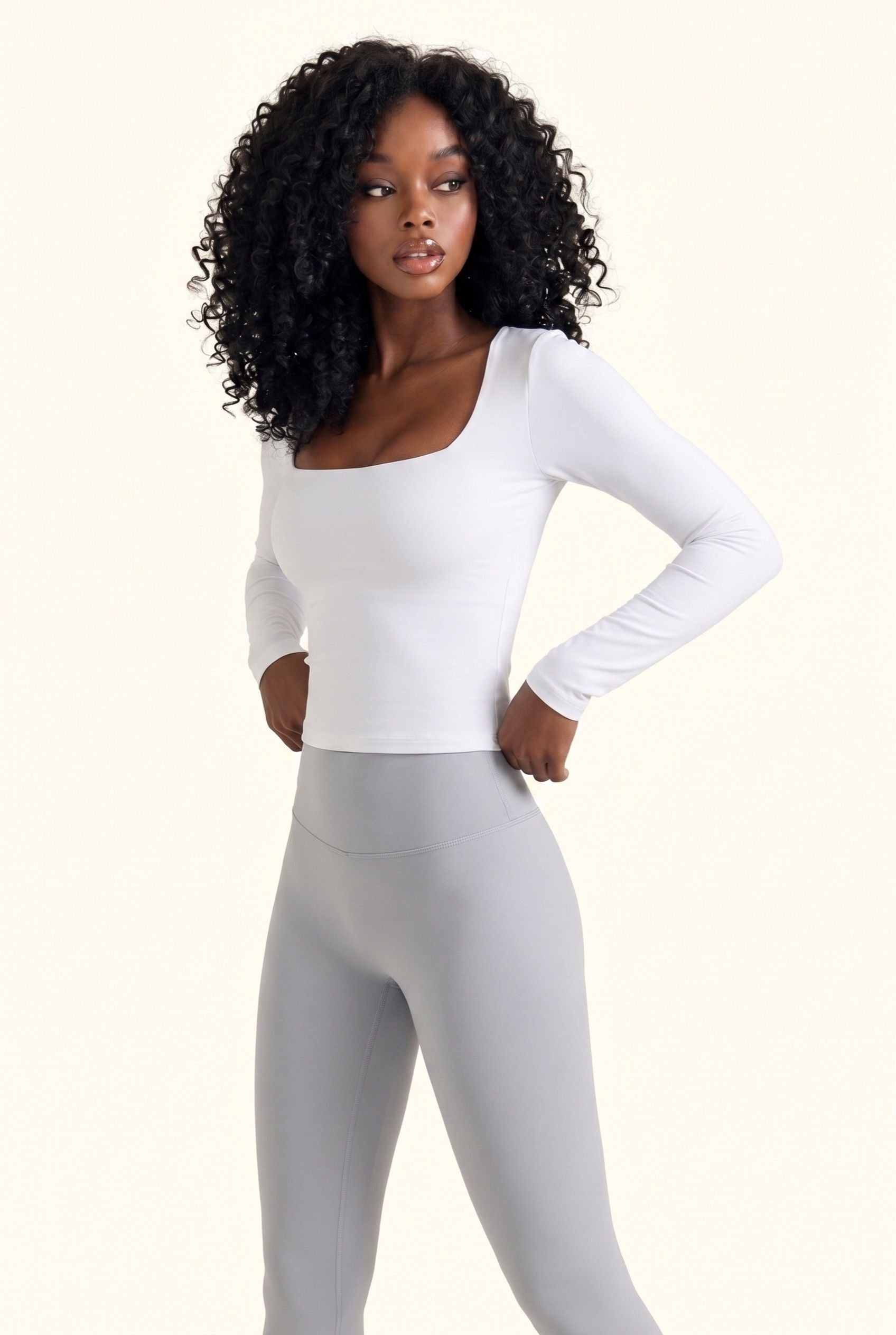 Sculpt  Square Neck Long Sleeve Training Top