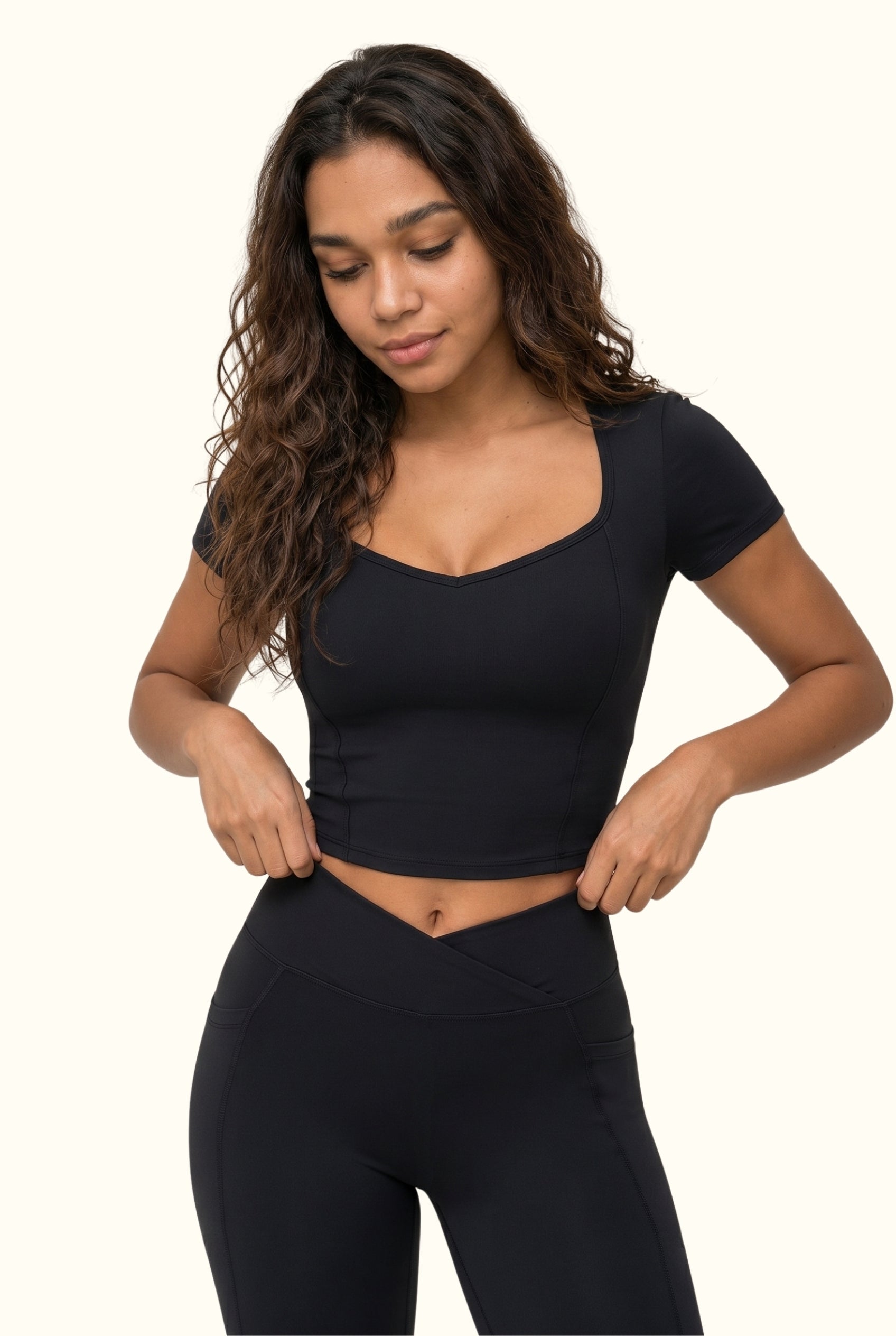 Cap Sleeve Top and Flare Legging Matching Set