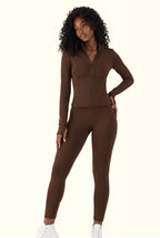 Sculpted Contour Zip Jacket & Flared Studio Pant Set