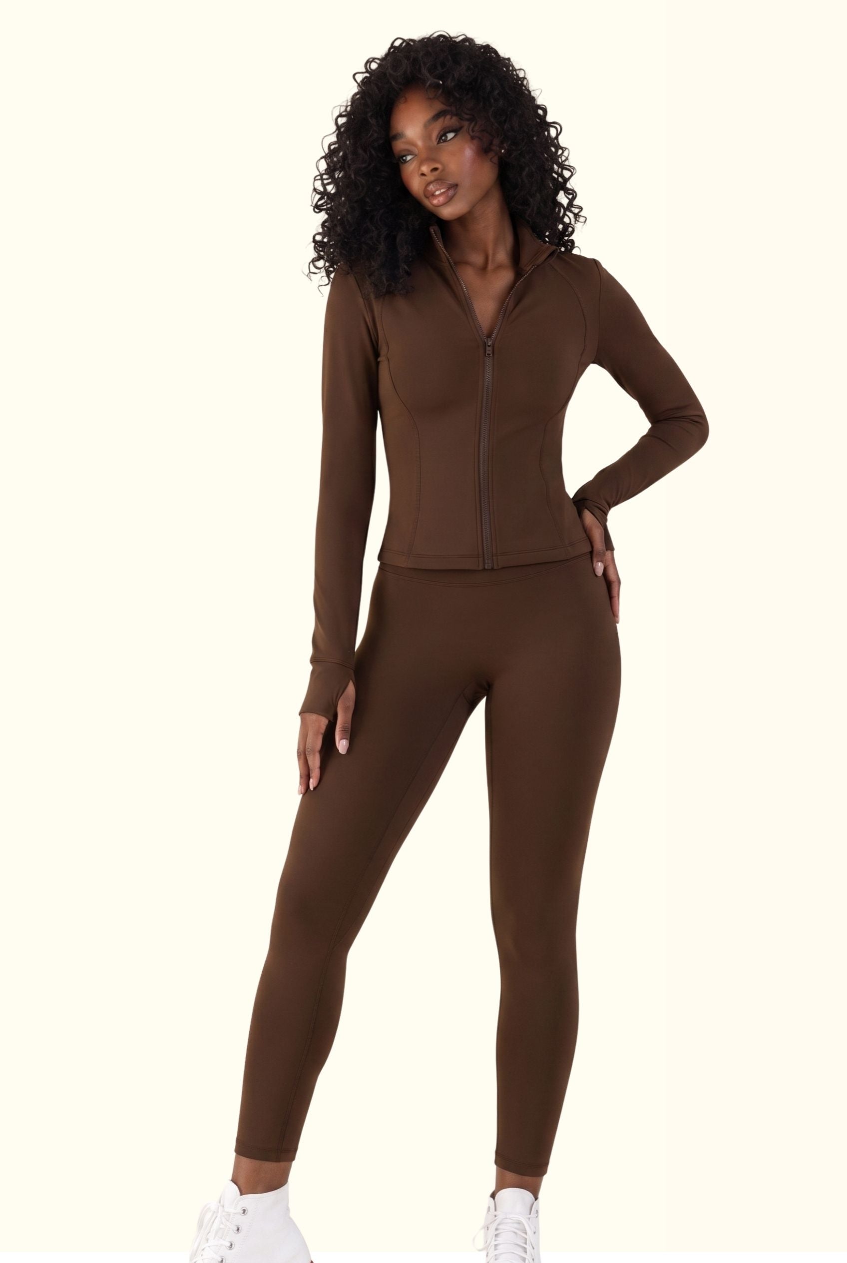 Sculpted Contour Zip Jacket & Flared Studio Pant Set