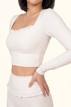 Ballet Ruffled Trim Sculpt Long Sleeve Active Set
