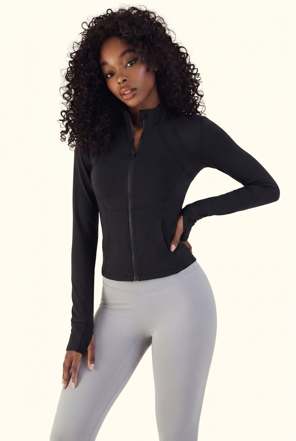 Sculpt Seam Zip Front Studio Jacket