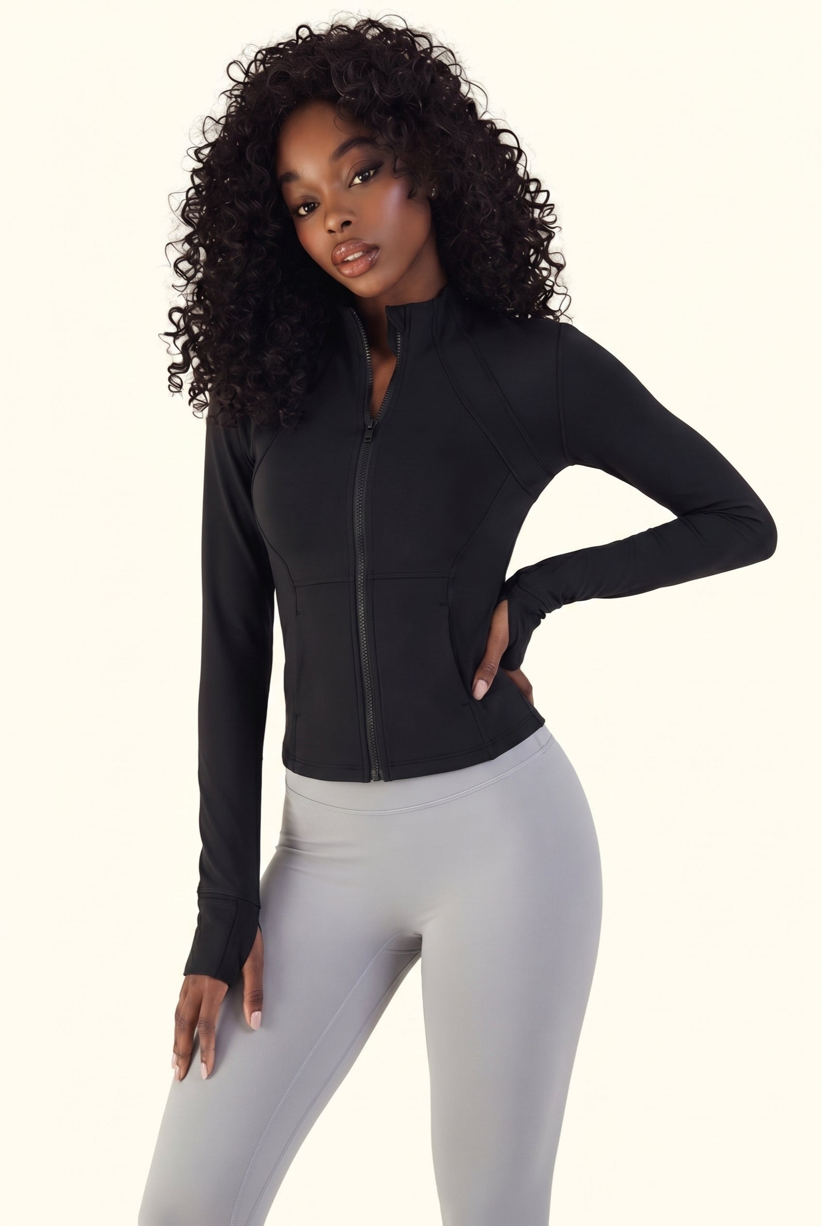 Sculpt Seam Zip Front Studio Jacket
