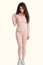 Sculpted Contour Zip Jacket & Flared Studio Pant Set