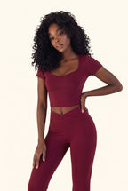 Cap Sleeve Top and Flare Legging Matching Set