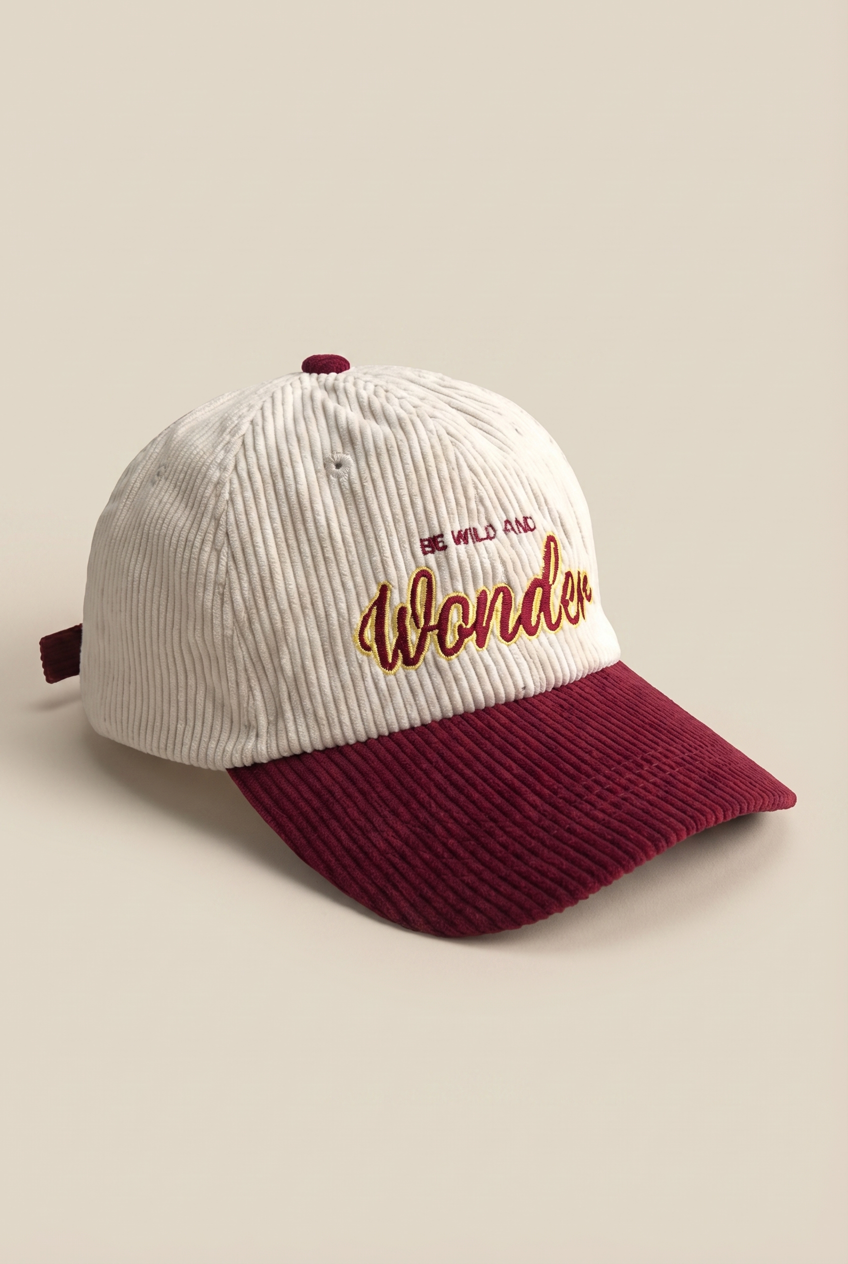 Gorra lifestyle de pana con visera curva