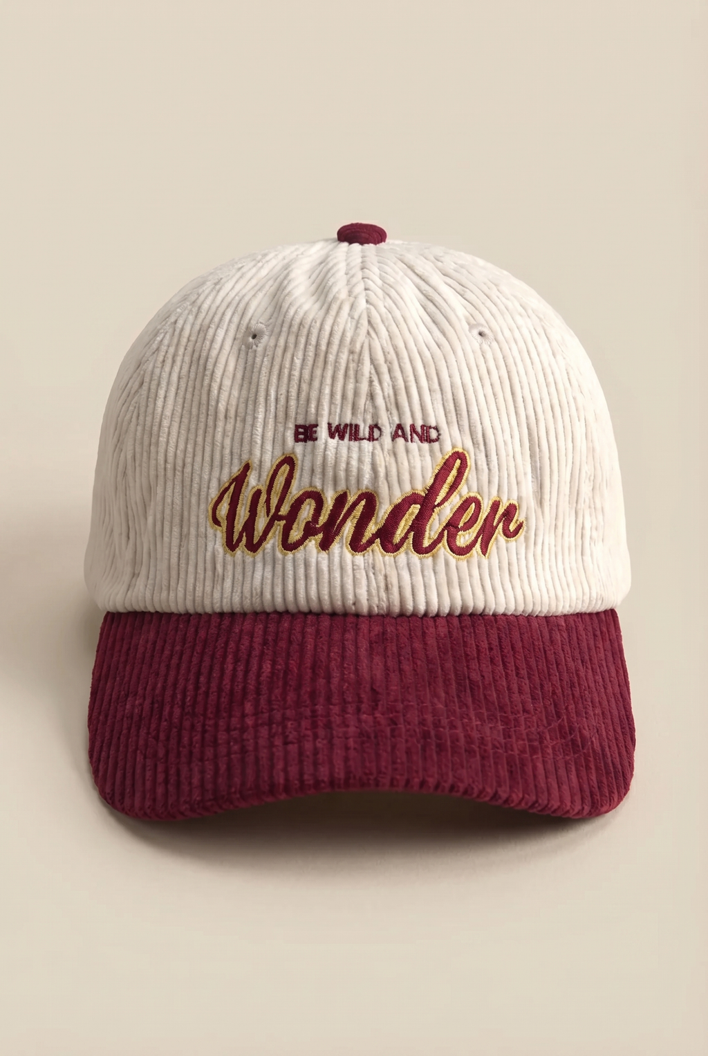 Gorra lifestyle de pana con visera curva
