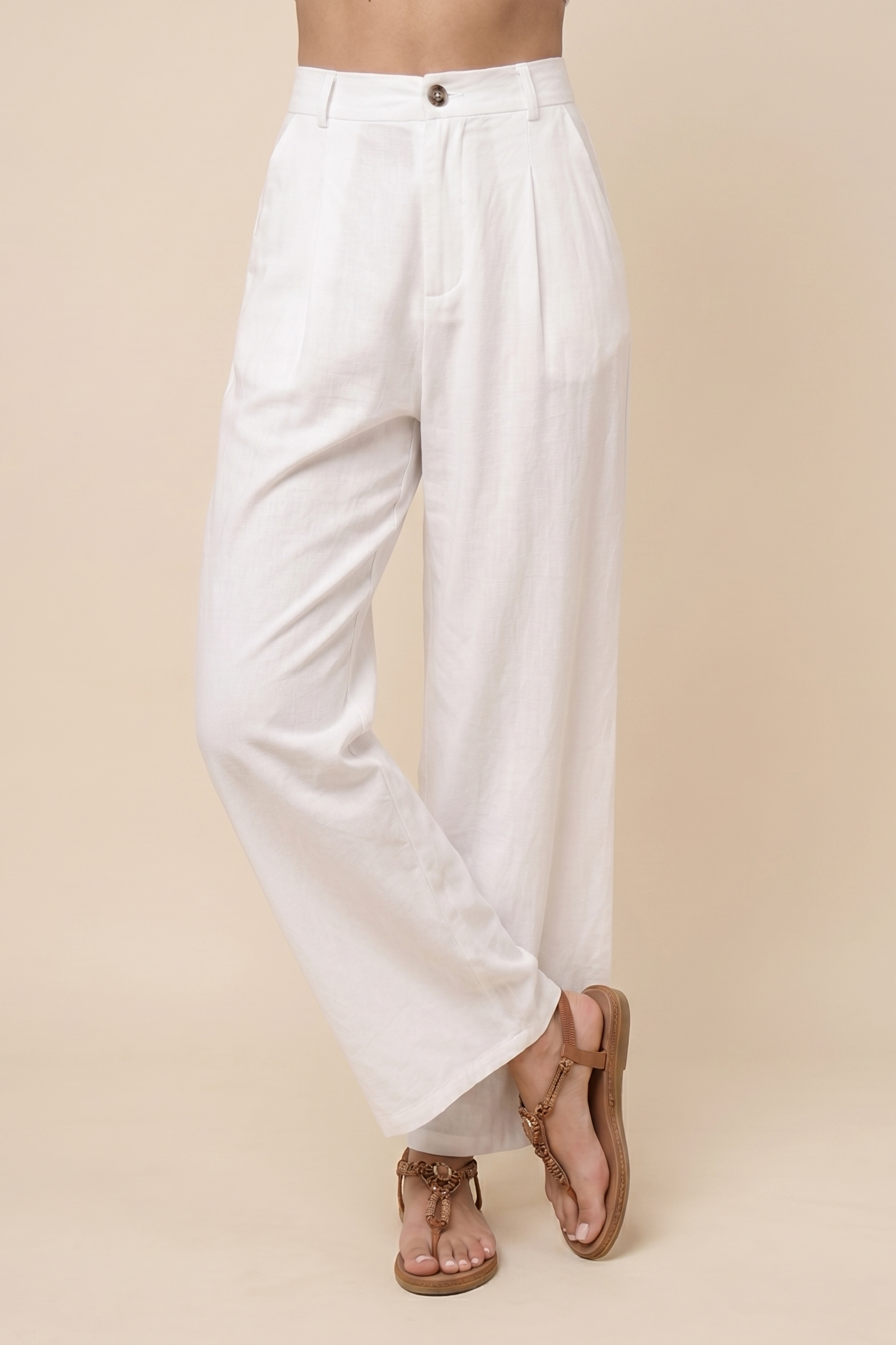 Pantalón de pernera ancha fluido de talle alto