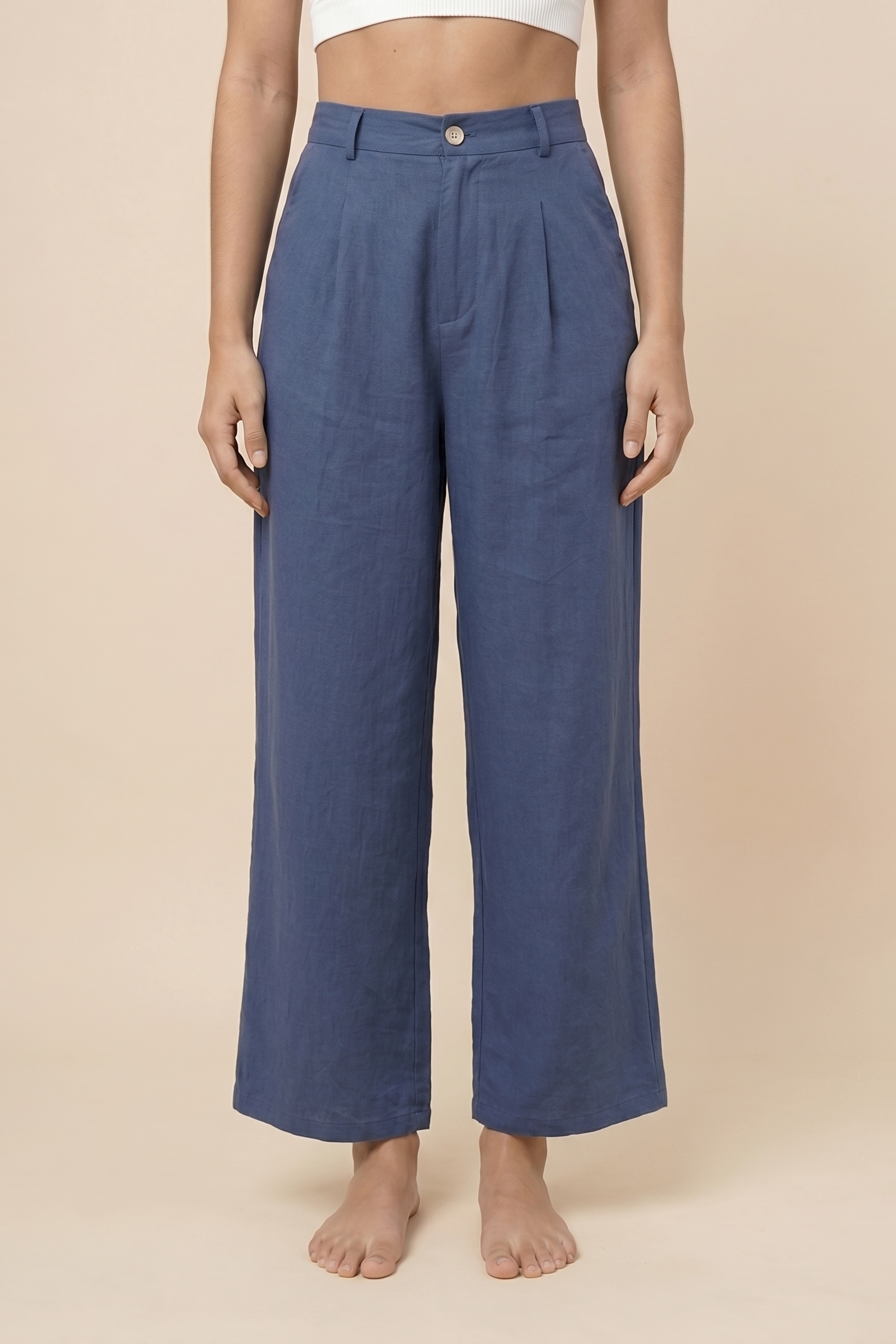 Pantalón de pernera ancha fluido de talle alto