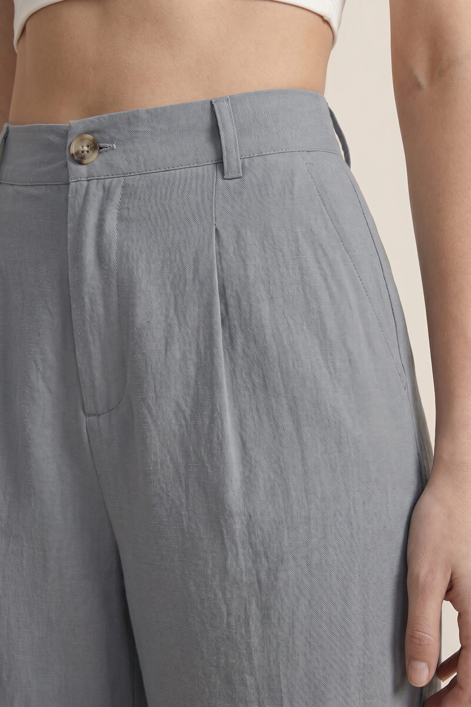 Pantalón de pernera ancha fluido de talle alto