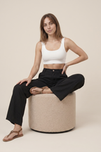 Pantalón de pernera ancha fluido de talle alto