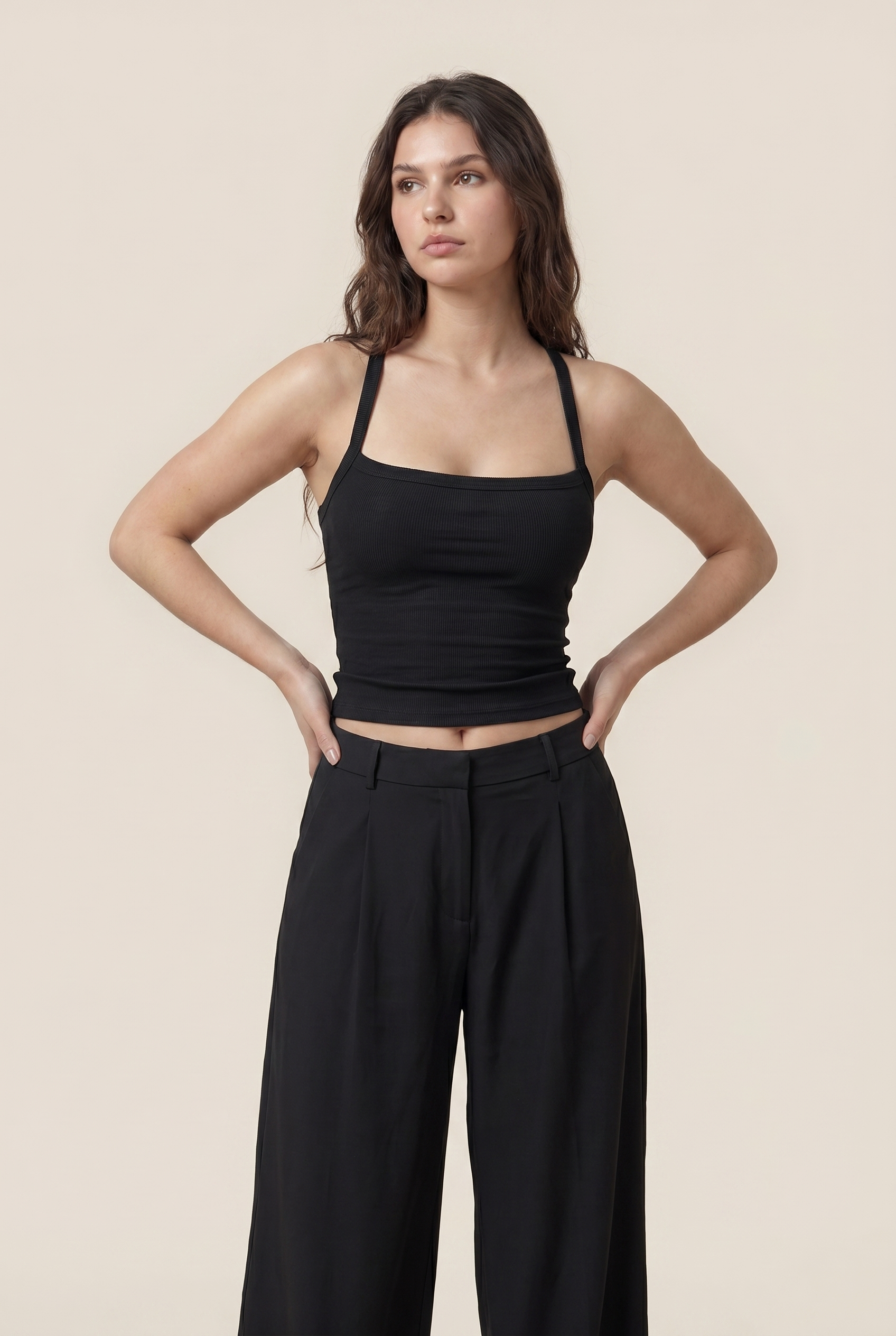 Top camisola contorneado de canalé sin costuras