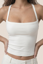 Top camisola contorneado de canalé sin costuras