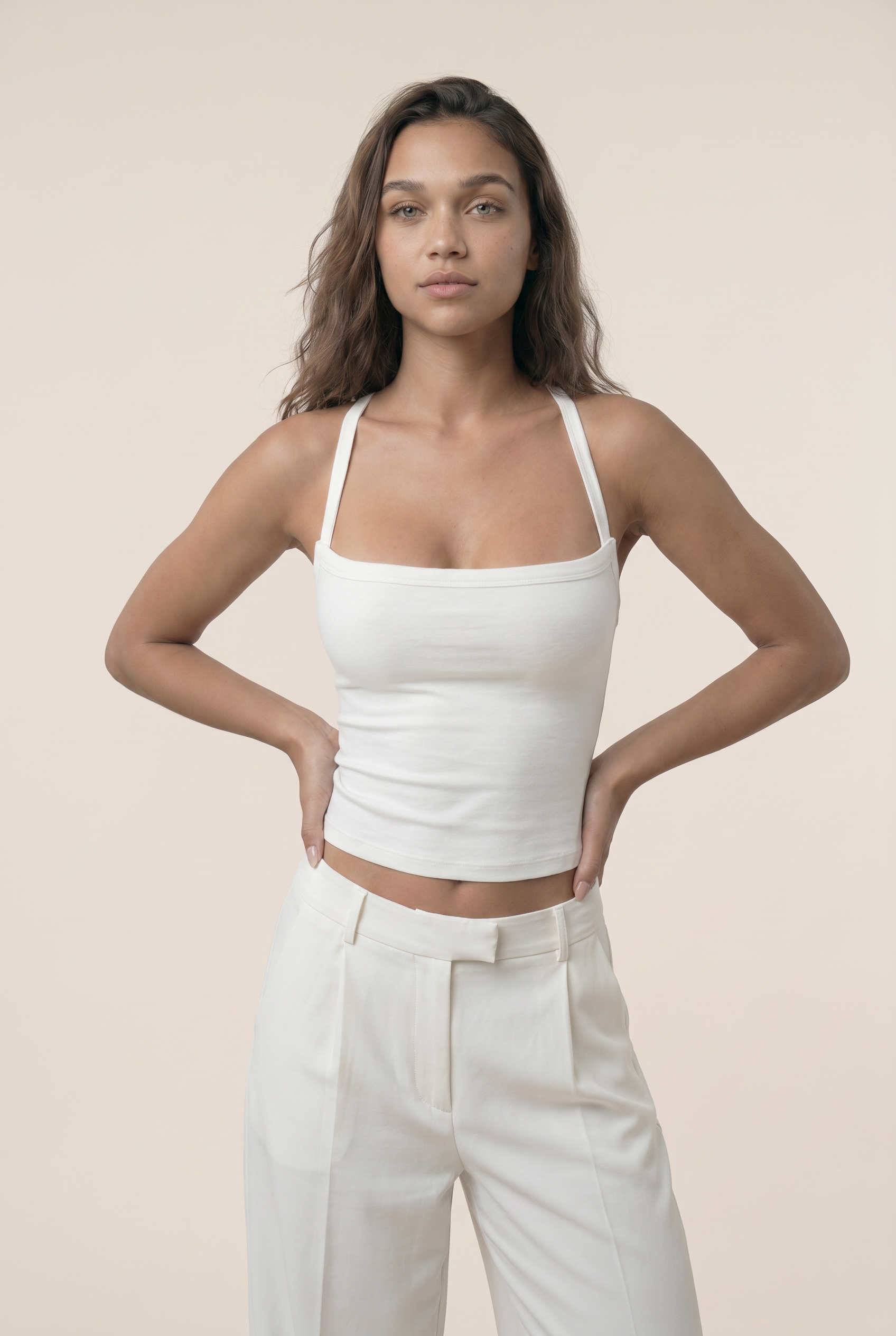 Top camisola contorneado de canalé sin costuras