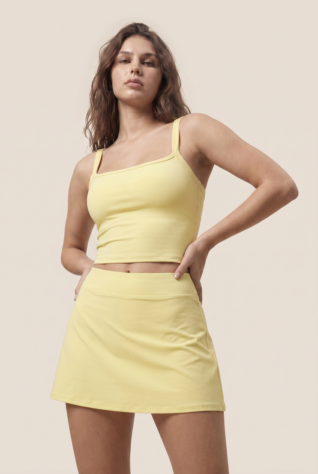 [prioridade] Conjunto de chándal de mujer de 2 piezas, sexy sujetador deportivo y falda corta de cintura alta, para gimnasio, fitness, sin mangas, traje de entrenamiento, ropa deportiva