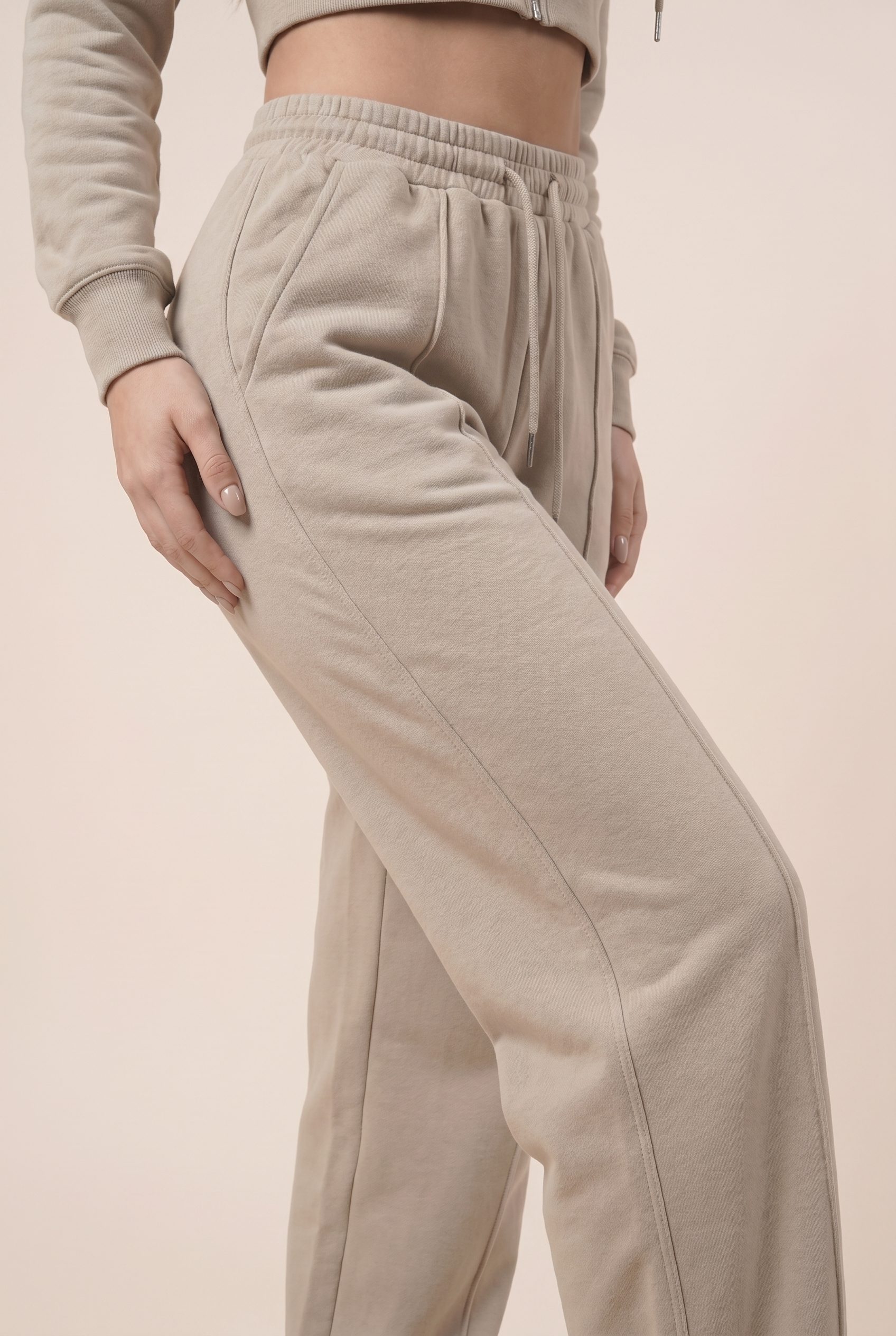 [PRIORIDADE] Nuevo traje informal de algodón de manga larga con cremallera, cárdigan, sudadera con capucha y pantalones con cordones, conjunto de dos piezas para mujer
