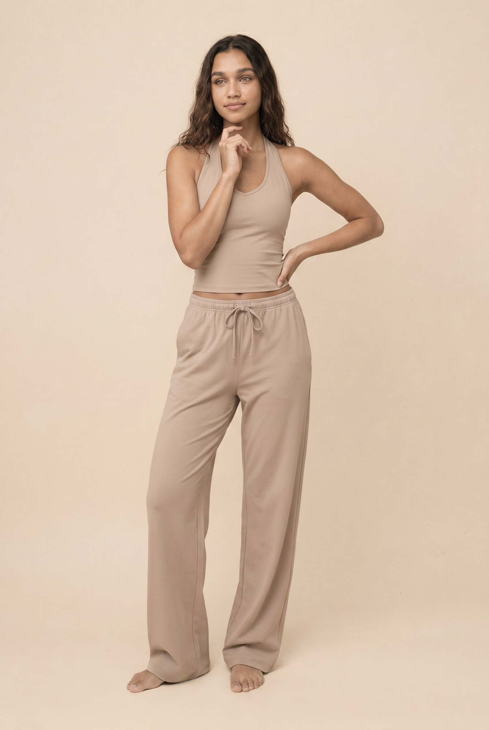 [PRIORIDAD] Conjuntos de gimnasio para mujer, chaleco con cuello en V, pantalones holgados, trajes deportivos, entrenamiento, yoga, atlético, informal, 2 piezas, chándales