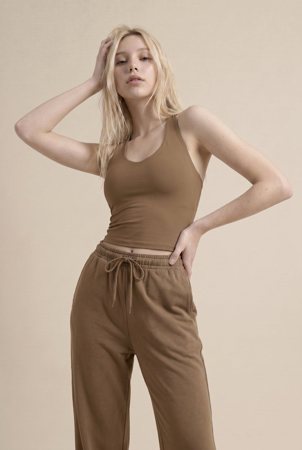 [PRIORIDAD] Conjuntos de gimnasio para mujer, chaleco con cuello en V, pantalones holgados, trajes deportivos, entrenamiento, yoga, atlético, informal, 2 piezas, chándales