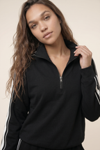 [PRIORIDADE] Conjunto deportivo casual de dos piezas para mujer, otoño, estilo retro, color sólido, sudadera con cremallera, pantalones de pernera ancha con cordón en la cintura, ropa de calle