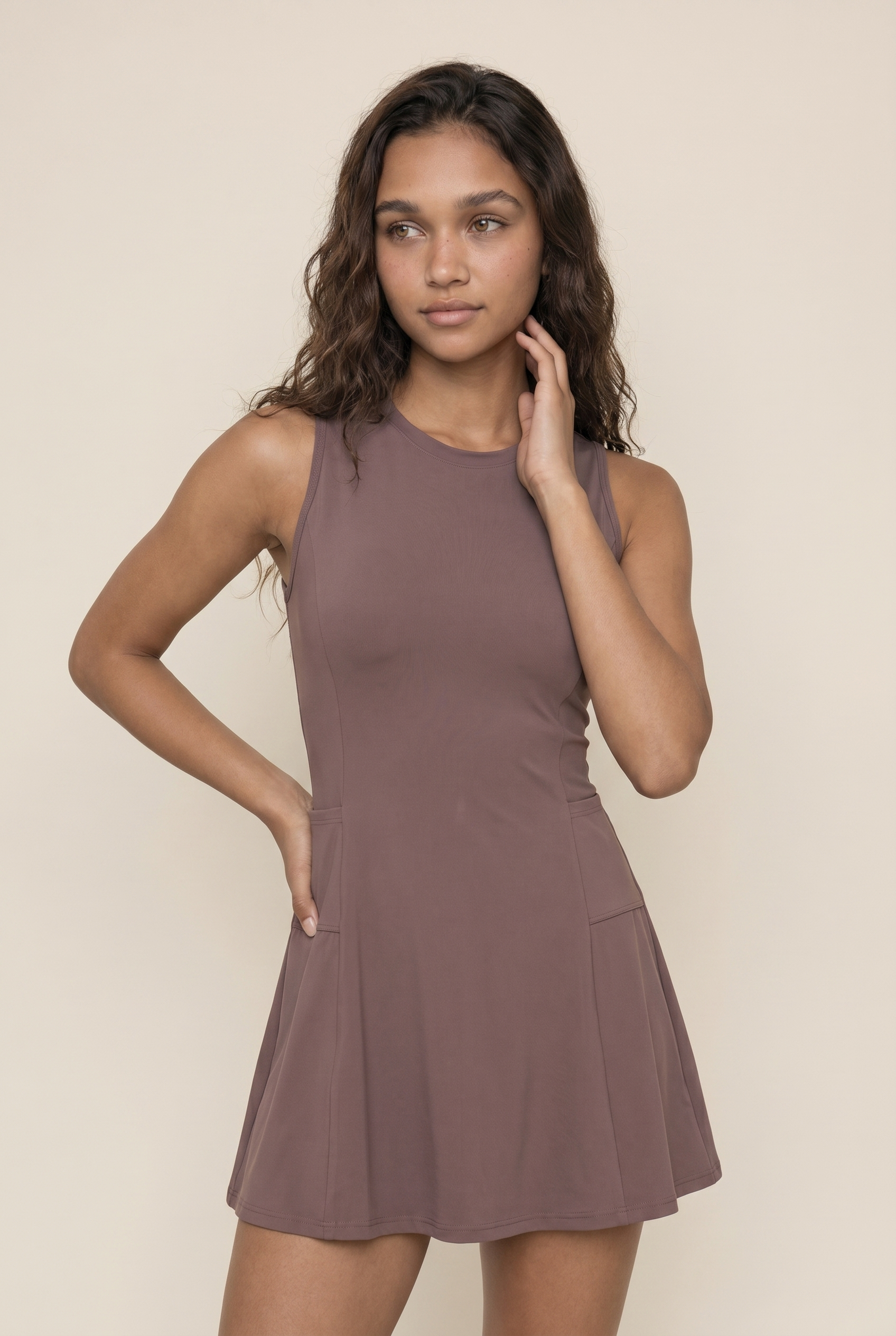 [PRIORIDAD] Vestido de tenis para mujer con shorts separados, sin mangas, conjunto de faldas deportivas de golf con bolsillos para entrenamiento, correr, fitness, bádminton femenino