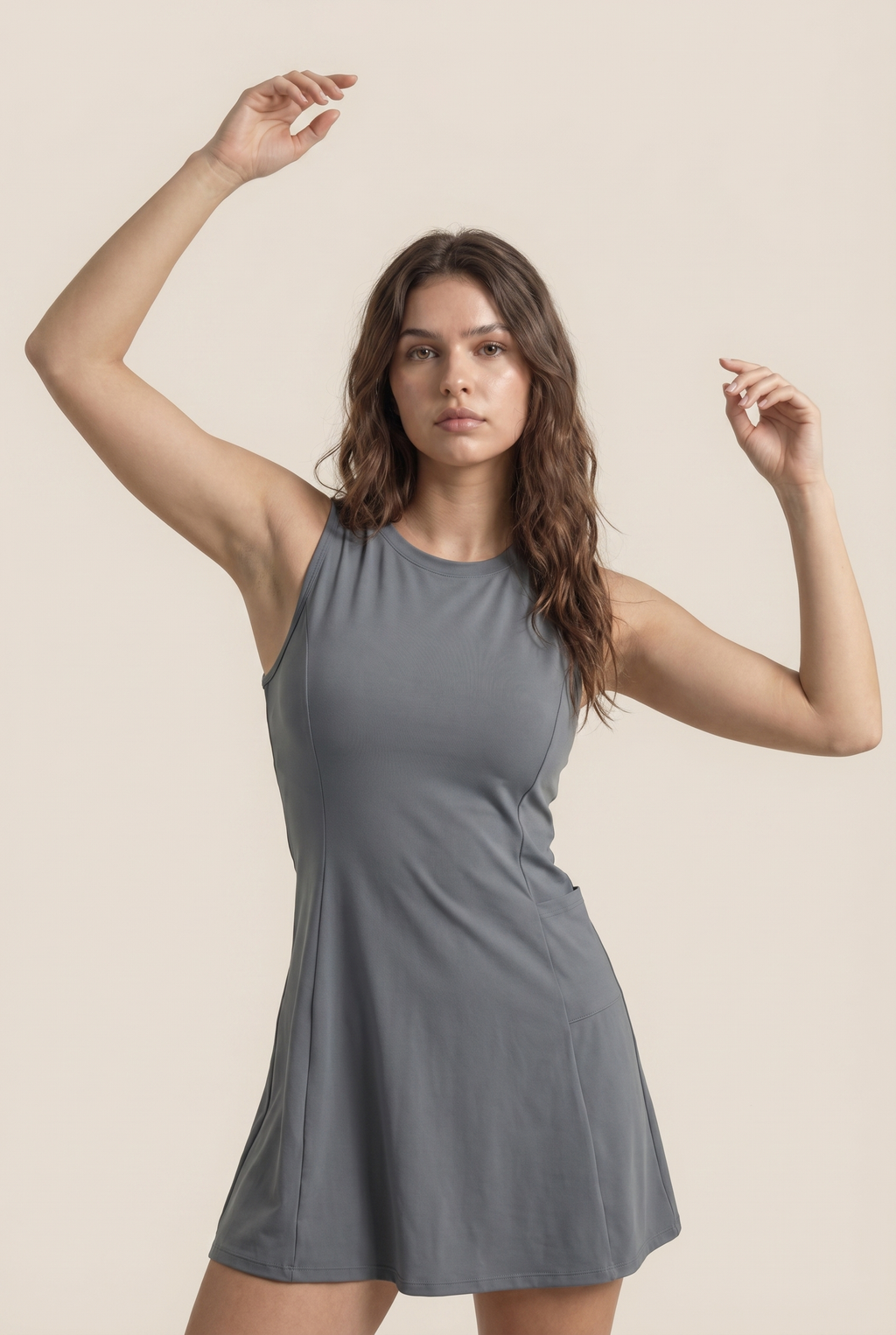 [PRIORIDAD] Vestido de tenis para mujer con shorts separados, sin mangas, conjunto de faldas deportivas de golf con bolsillos para entrenamiento, correr, fitness, bádminton femenino