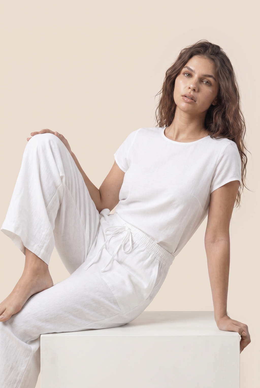 Luxe Woven Wide Leg Drawstring Pant
