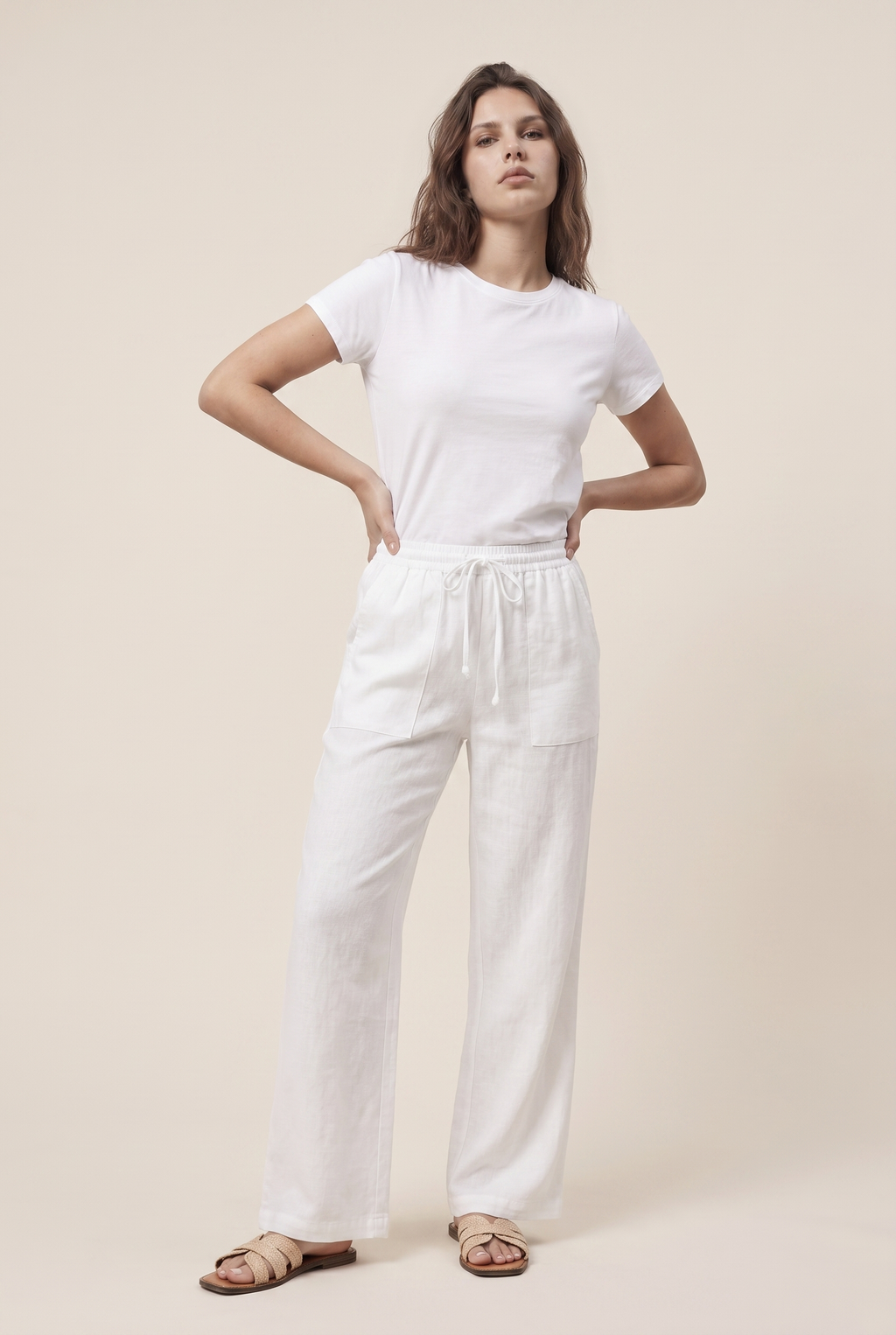 Luxe Woven Wide Leg Drawstring Pant