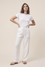 Luxe Woven Wide Leg Drawstring Pant