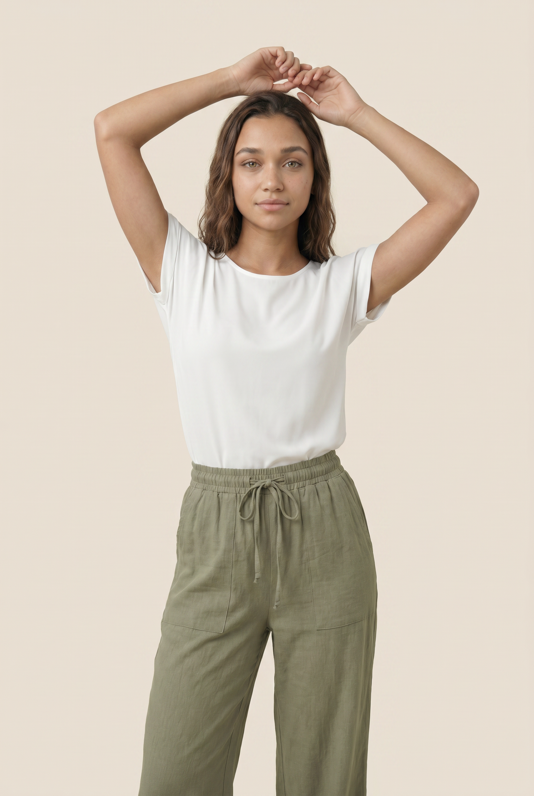 Luxe Woven Wide Leg Drawstring Pant