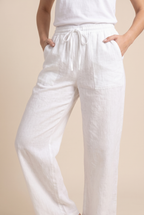 Luxe Woven Wide Leg Drawstring Pant