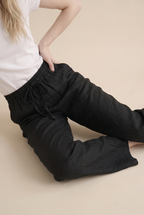 Luxe Woven Wide Leg Drawstring Pant