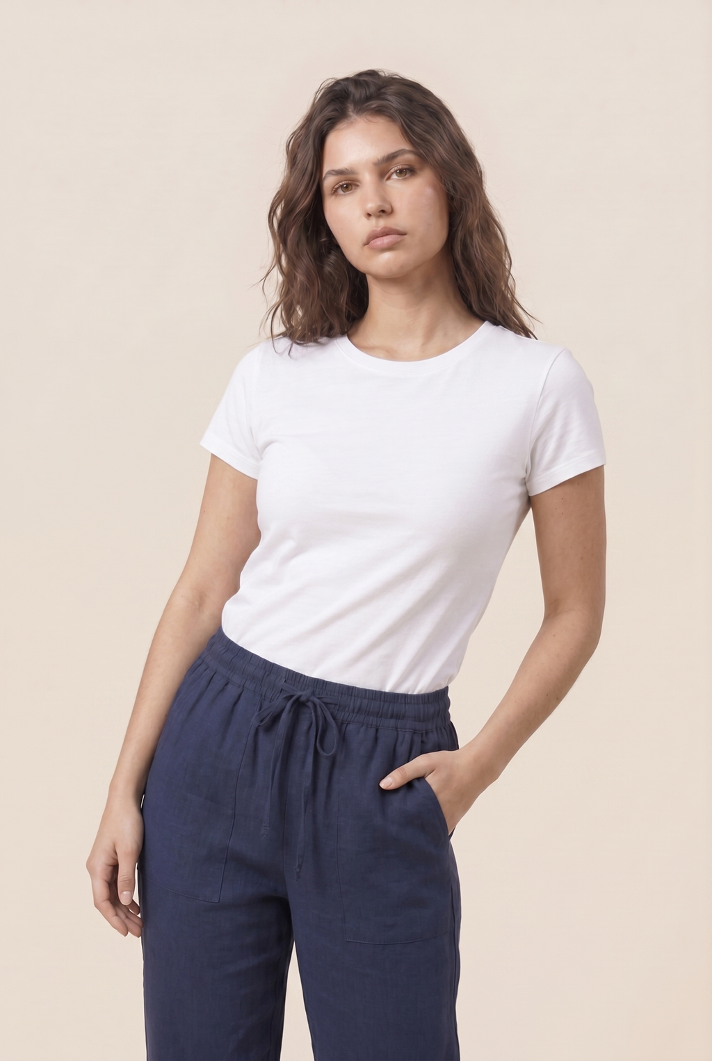 Luxe Woven Wide Leg Drawstring Pant