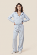 [PRIORIDADE] Traje deportivo de ocio de color liso, abrigo con capucha y cremallera de manga larga, pantalones con cordones, traje de dos piezas para mujer