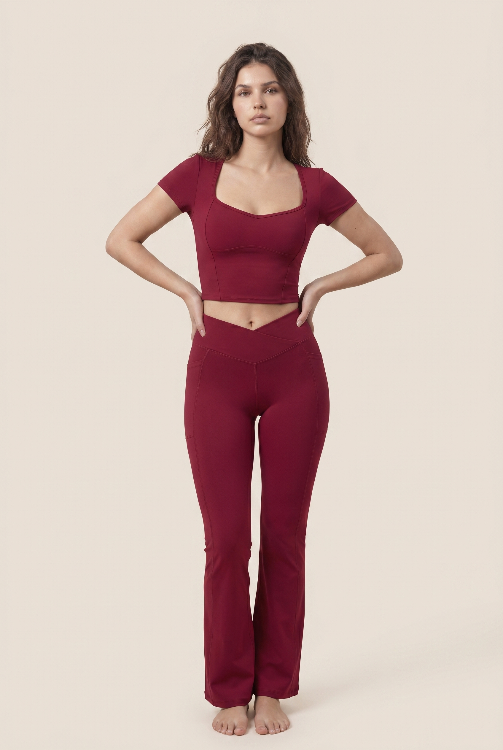 [PRIORIDADE] Conjunto de Yoga de 2 Piezas Ropa de Gimnasio Ropa Deportiva Conjuntos de Yoga para Mujer Top Corto de Manga Corta Chándales Conjunto Deportivo Leggings de Gimnasio