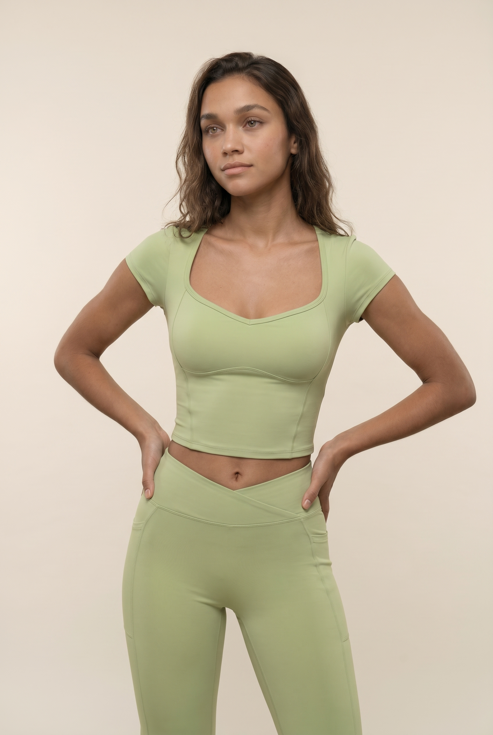 Cap Sleeve Top and Flare Legging Matching Set