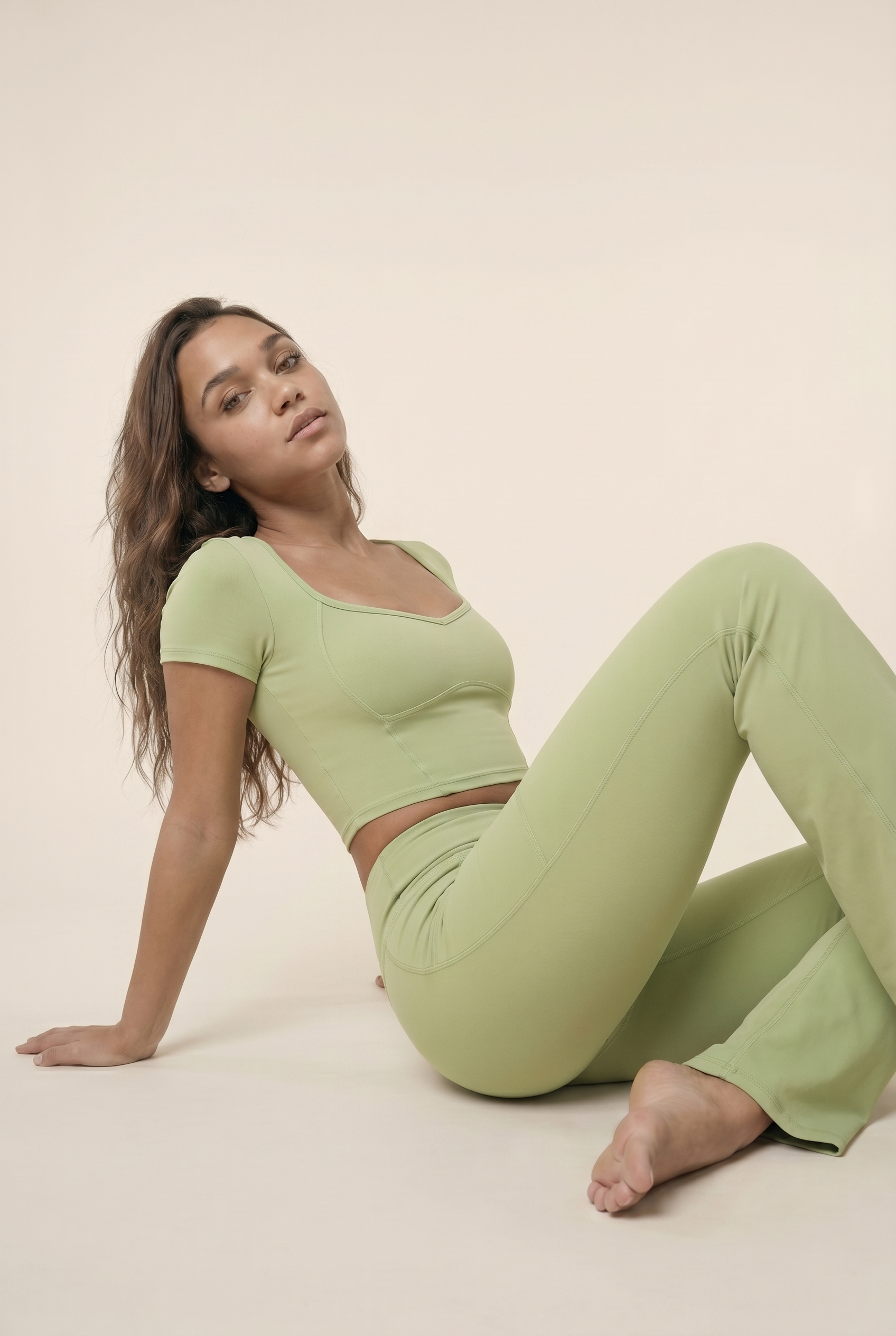 Cap Sleeve Top and Flare Legging Matching Set
