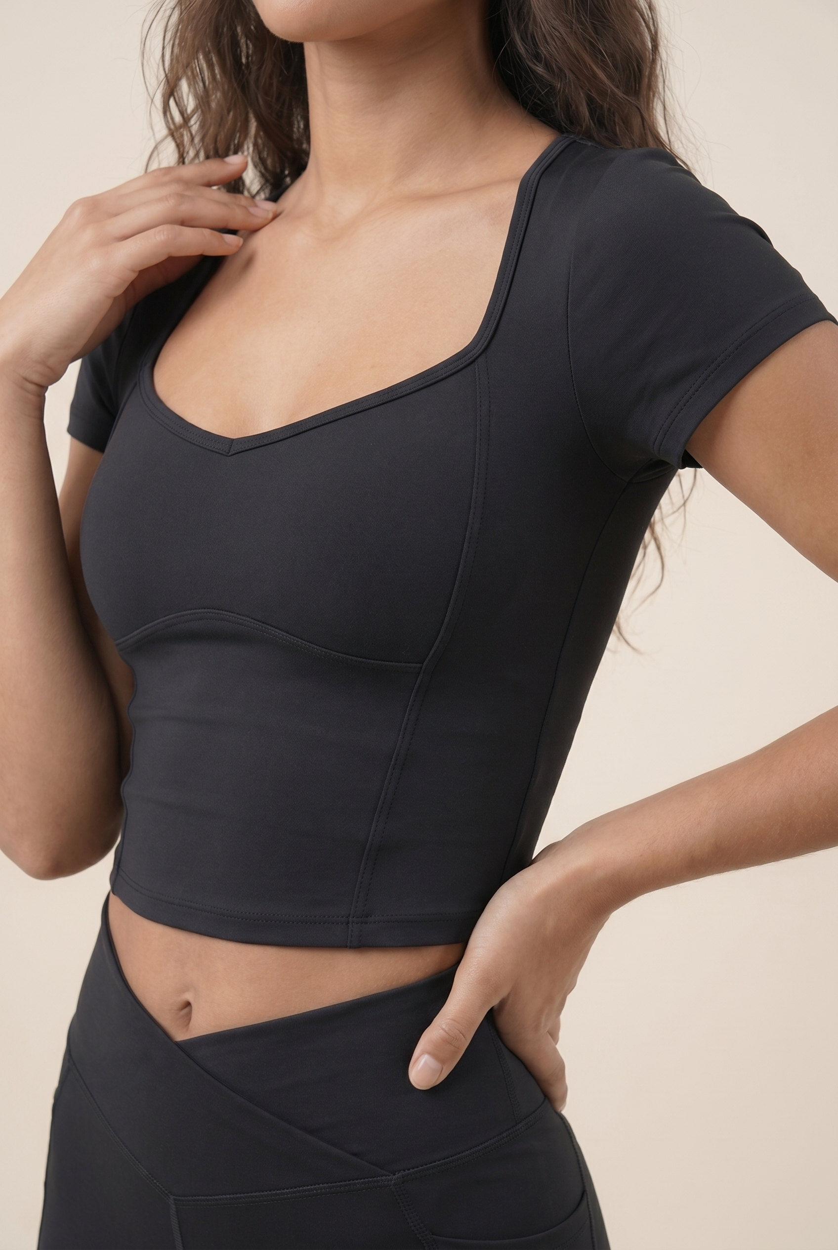[PRIORIDADE] Conjunto de Yoga de 2 Piezas Ropa de Gimnasio Ropa Deportiva Conjuntos de Yoga para Mujer Top Corto de Manga Corta Chándales Conjunto Deportivo Leggings de Gimnasio