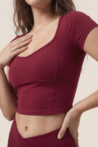 [PRIORIDADE] Conjunto de Yoga de 2 Piezas Ropa de Gimnasio Ropa Deportiva Conjuntos de Yoga para Mujer Top Corto de Manga Corta Chándales Conjunto Deportivo Leggings de Gimnasio