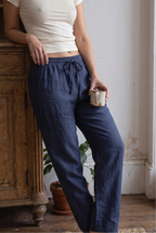Luxe Woven Wide Leg Drawstring Pant