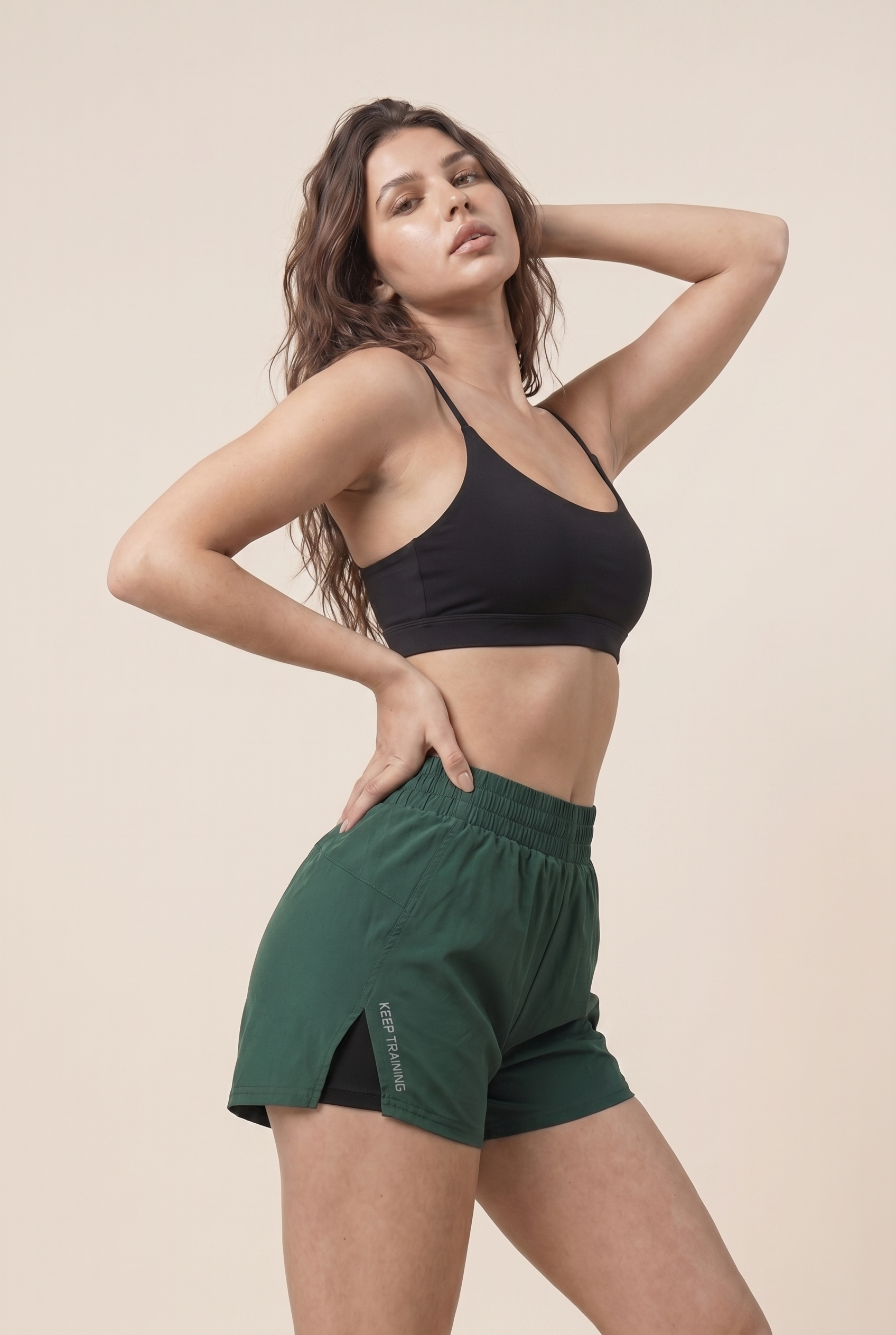[PRIORIDADE] Pantalones cortos de yoga estilo nuevo 2026 de imitación de dos piezas antiexposición, pantalones cortos deportivos, para correr, fitness, tenis, informales, básicos, para mujer