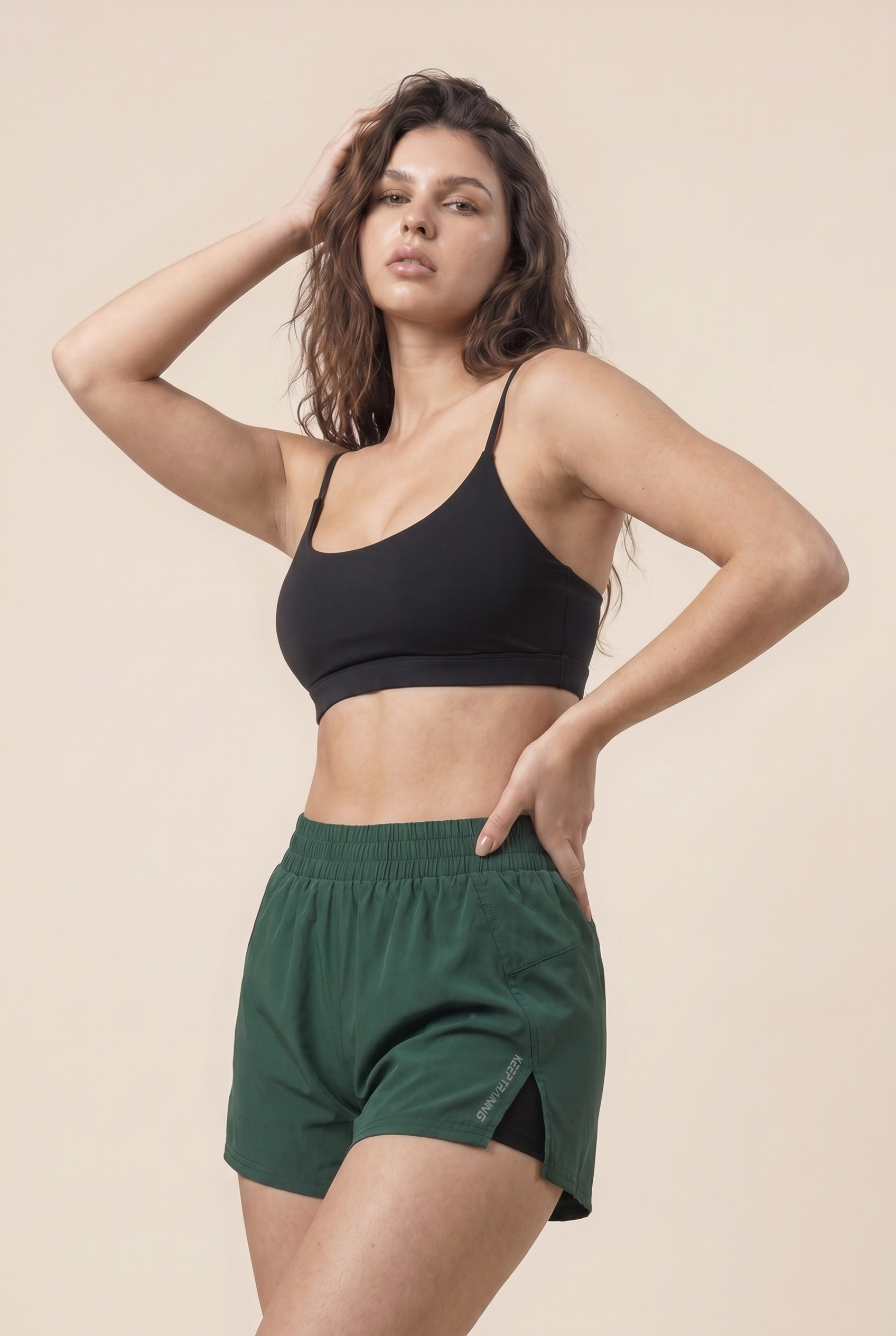 [PRIORIDADE] Pantalones cortos de yoga estilo nuevo 2026 de imitación de dos piezas antiexposición, pantalones cortos deportivos, para correr, fitness, tenis, informales, básicos, para mujer