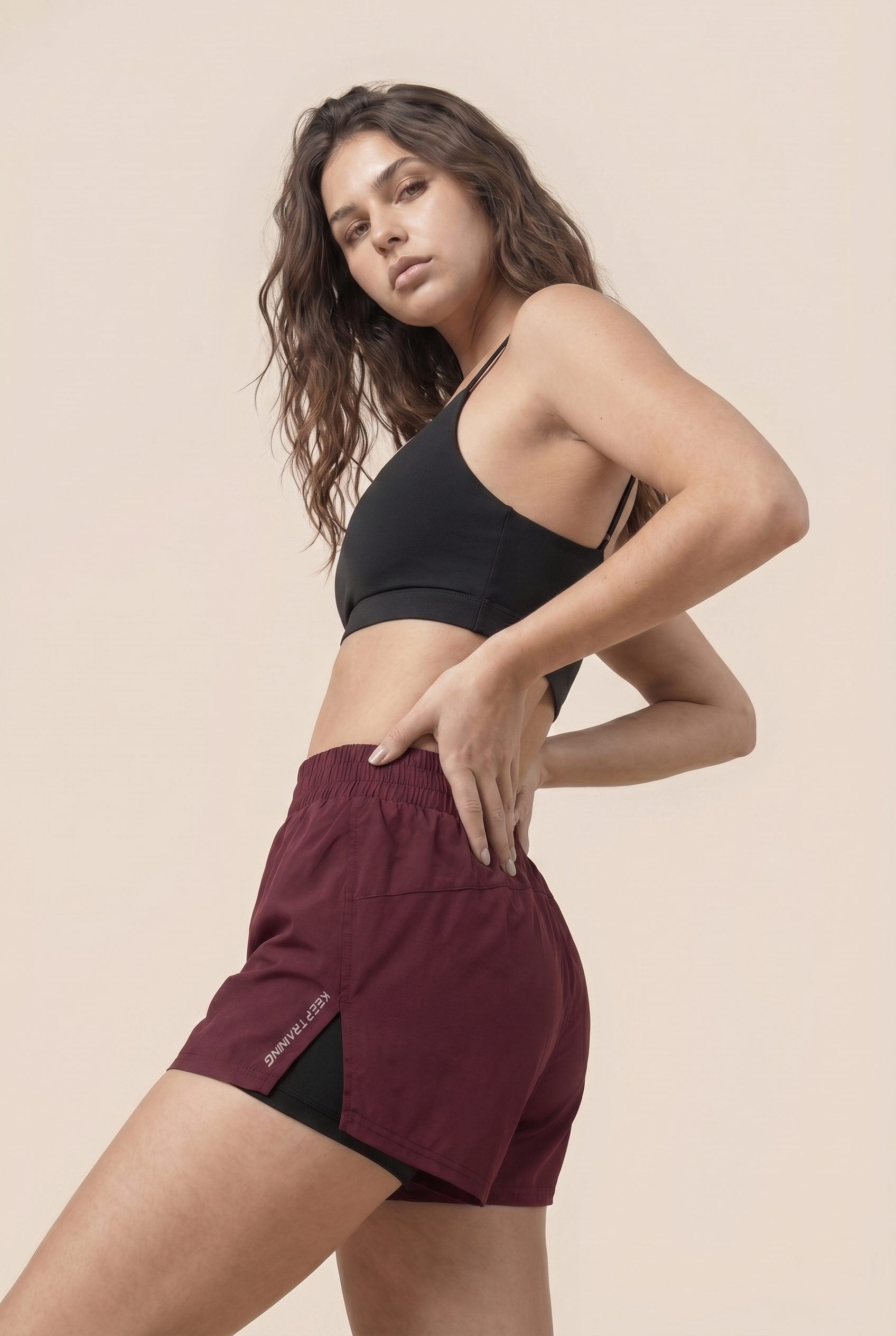 [PRIORIDADE] Pantalones cortos de yoga estilo nuevo 2026 de imitación de dos piezas antiexposición, pantalones cortos deportivos, para correr, fitness, tenis, informales, básicos, para mujer