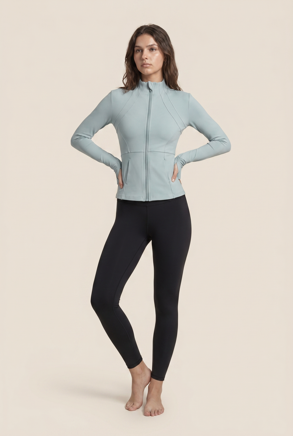 Chaqueta de yoga para mujer, ajustada, profesional, de secado rápido, para correr, adelgazante, deportiva, de manga larga, top de traje de yoga